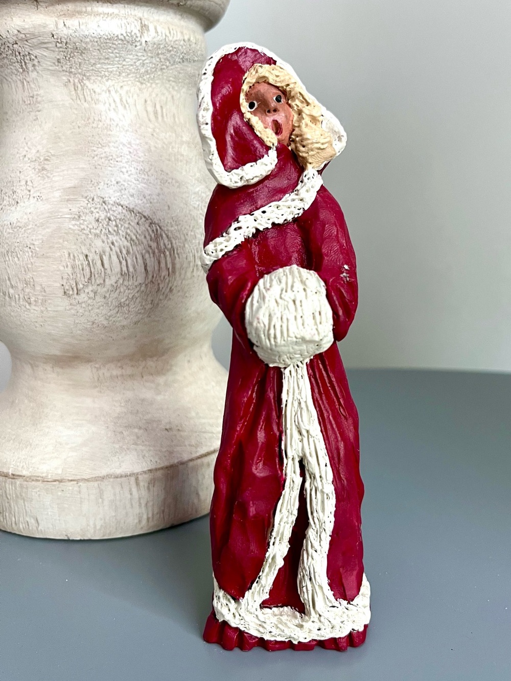 Vintage (1970s) Hand painted Christmas Caroler Folk Art Figurine Mold 8077